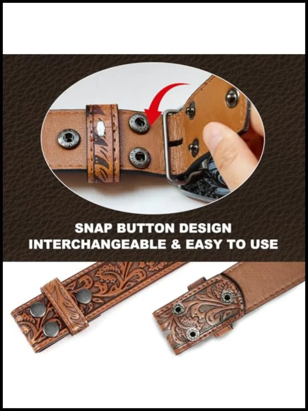 Western Belt for Belt Buckle 1.5